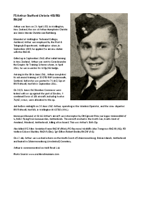 A preview of a PDF biography for Christie, Arthur Stafford